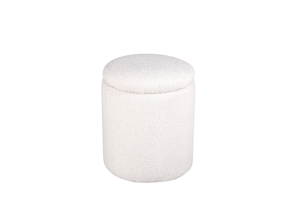 Limpen sittpuff benvitt teddytyg