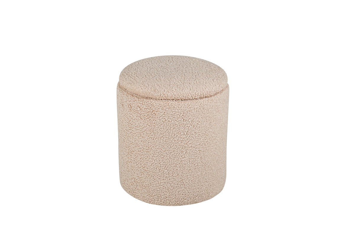 Limpen sittpuff beige teddytyg