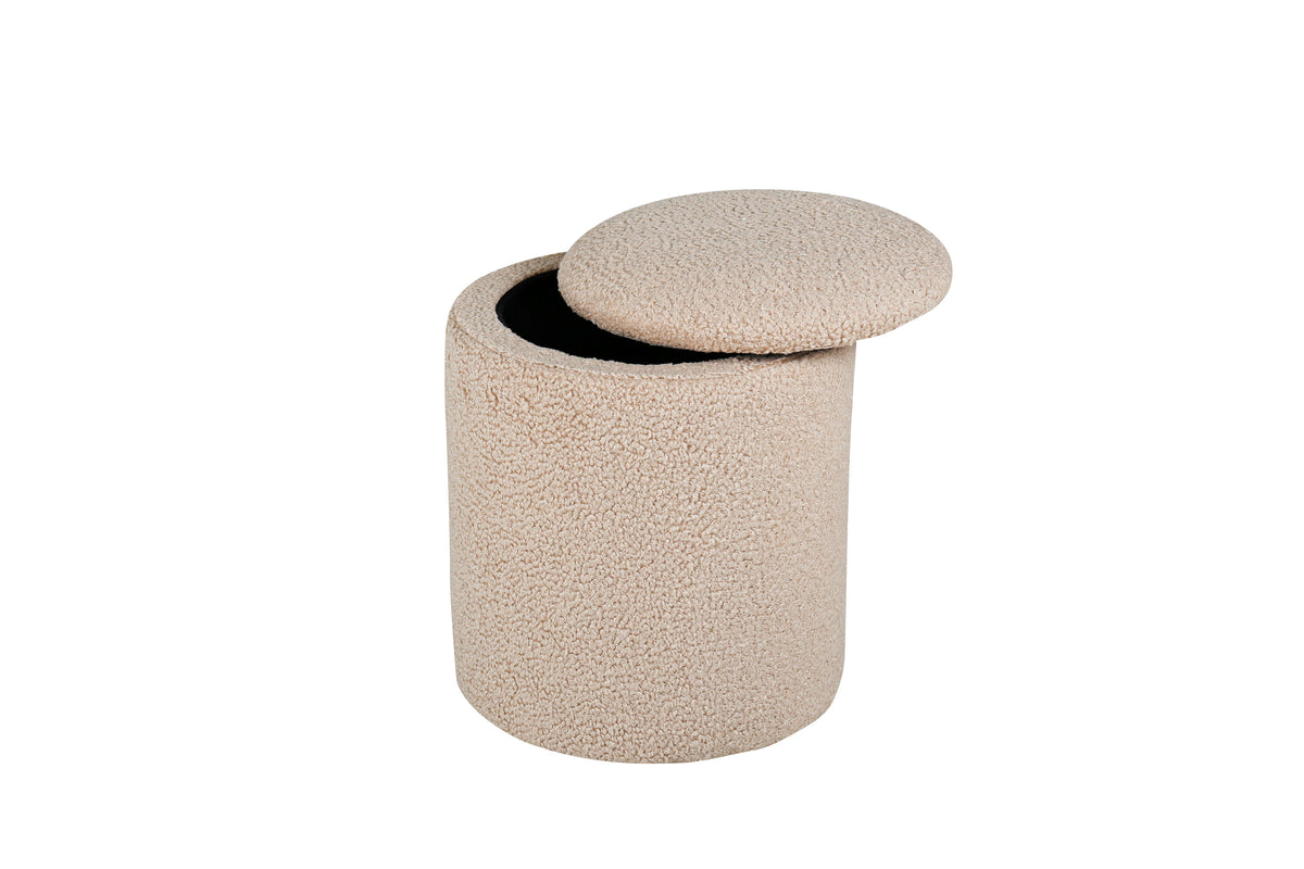 Limpen sittpuff beige teddytyg