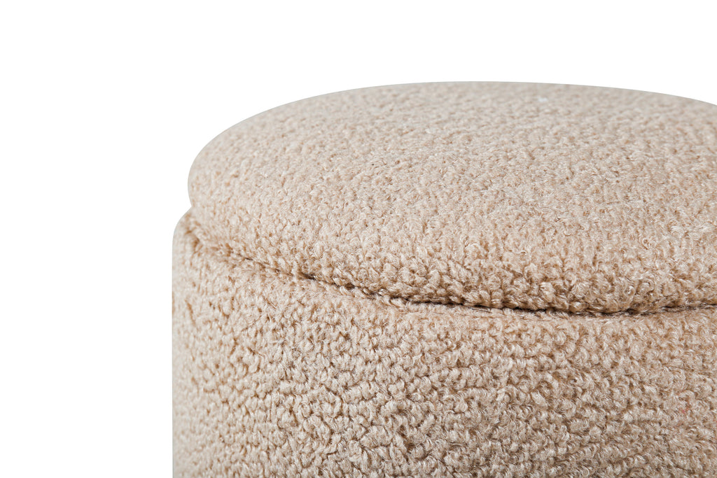 Limpen sittpuff beige teddytyg