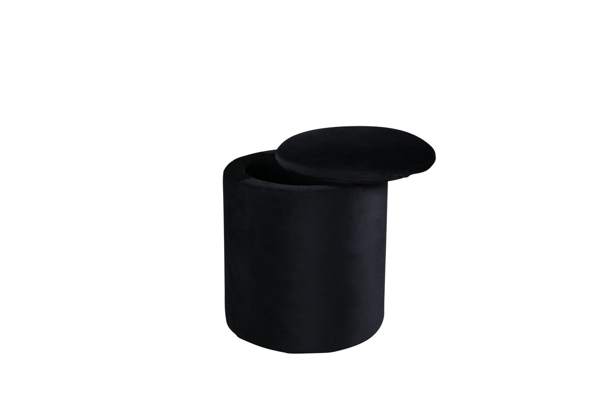 Limpen sittpuff svart sammet