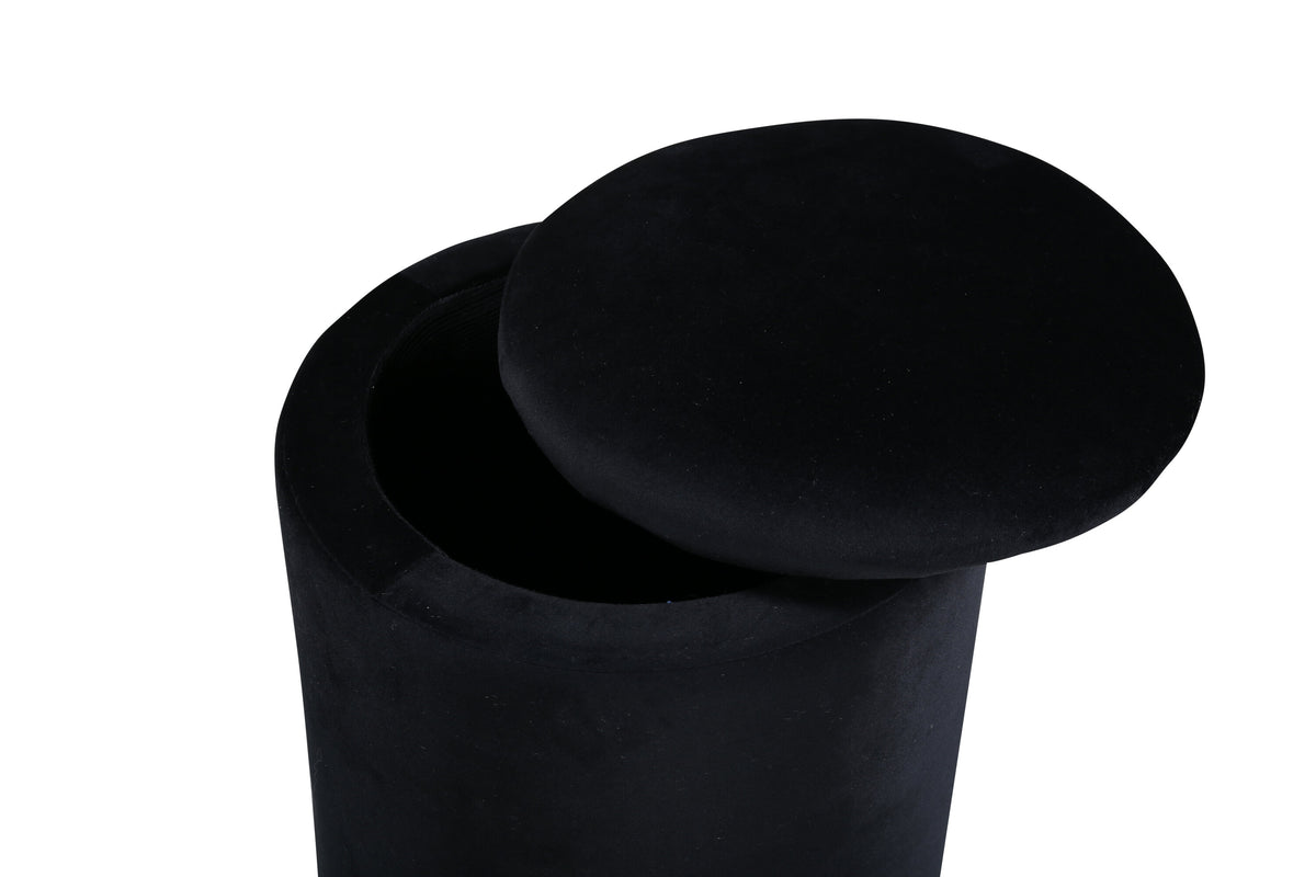 Limpen sittpuff svart sammet