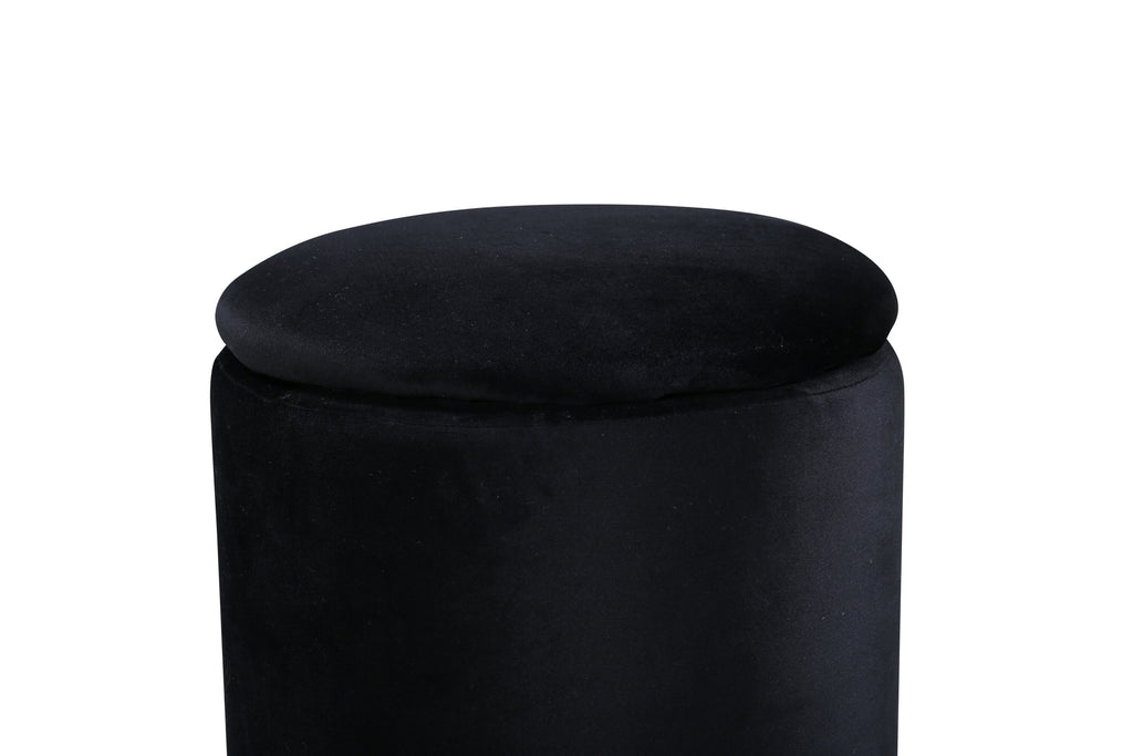 Limpen sittpuff svart sammet
