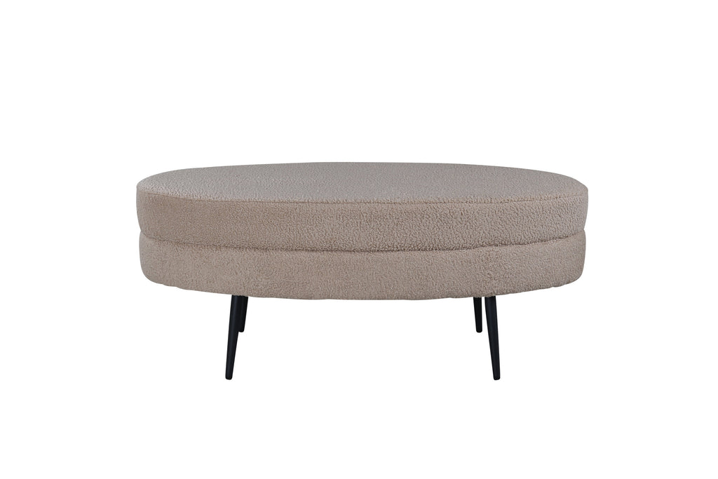 Otto sittpuff svart/beige teddytyg