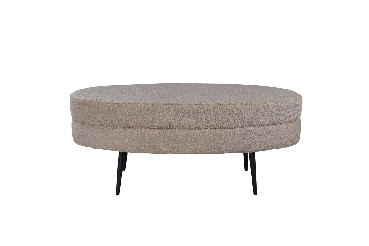 Otto sittpuff svart/beige teddytyg