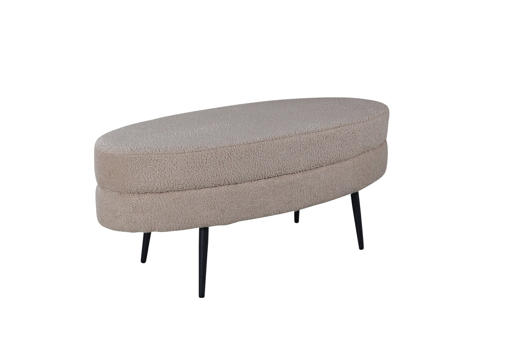 Otto sittpuff svart/beige teddytyg