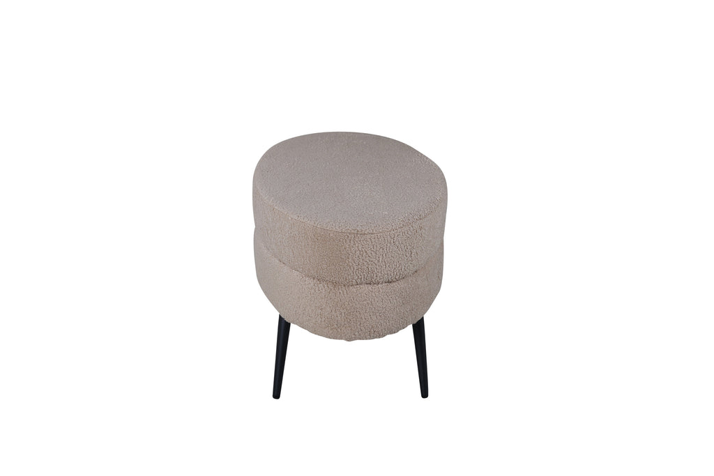 Otto sittpuff svart/beige teddytyg