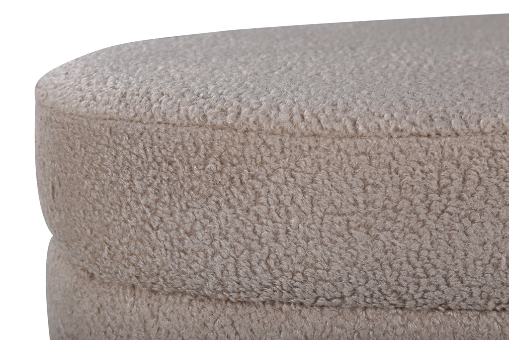 Otto sittpuff svart/beige teddytyg