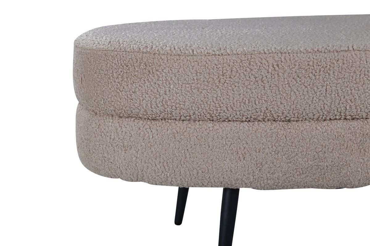 Otto sittpuff svart/beige teddytyg