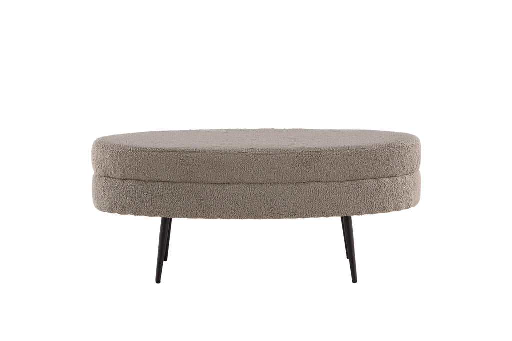 Otto sittpuff svart/gråbeige teddytyg