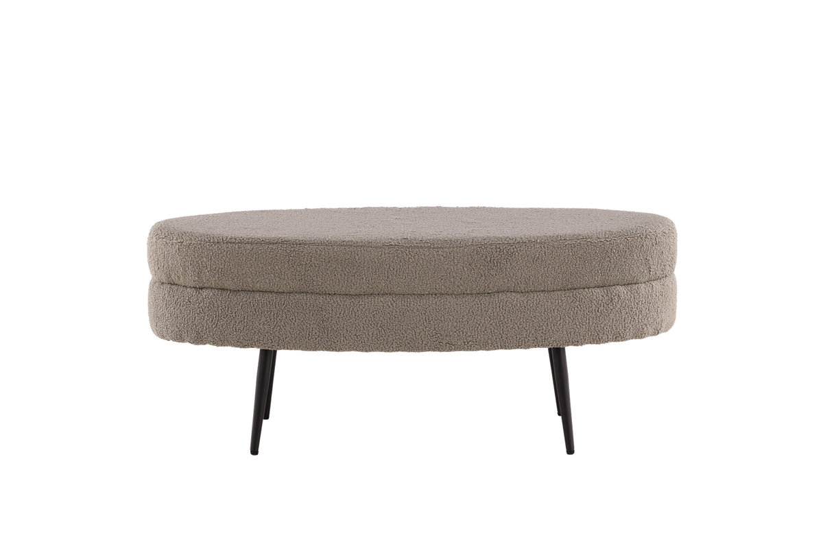 Otto sittpuff svart/gråbeige teddytyg
