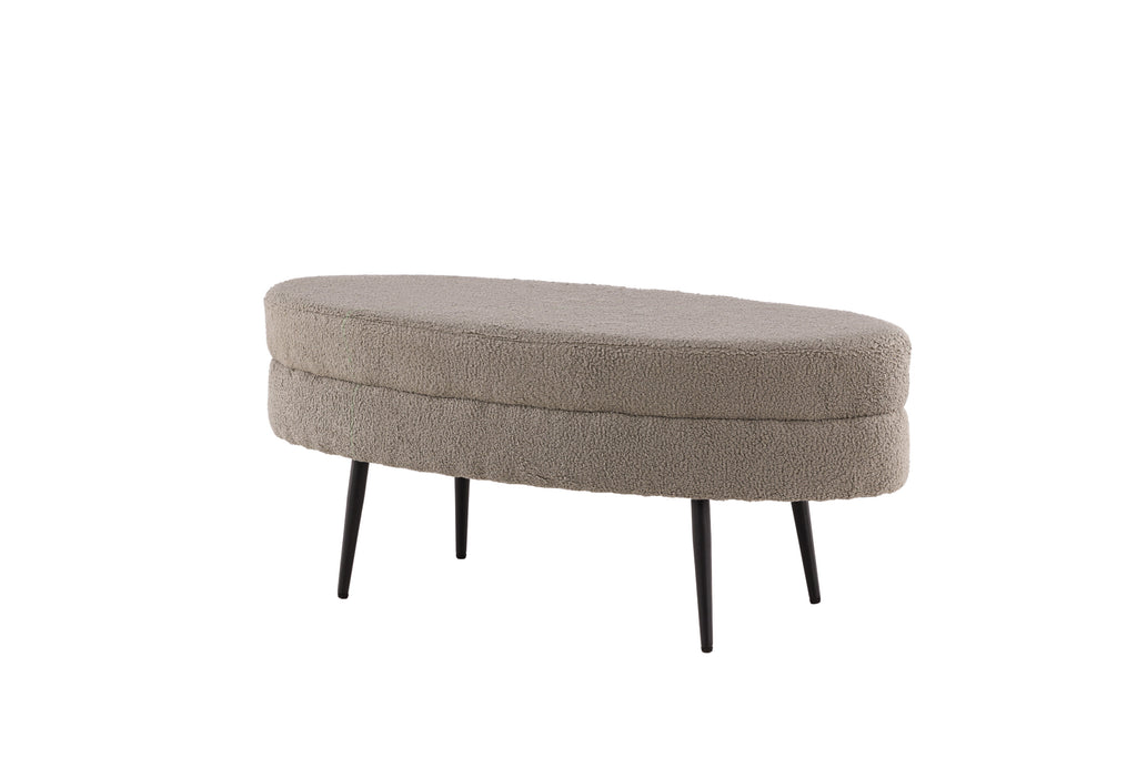Otto sittpuff svart/gråbeige teddytyg