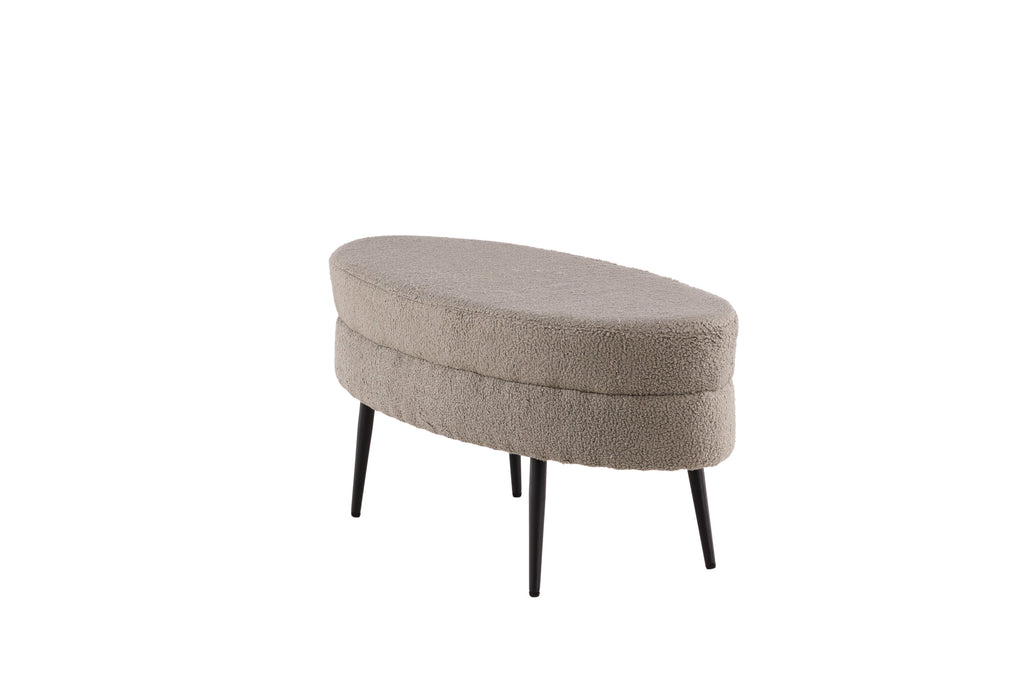 Otto sittpuff svart/gråbeige teddytyg