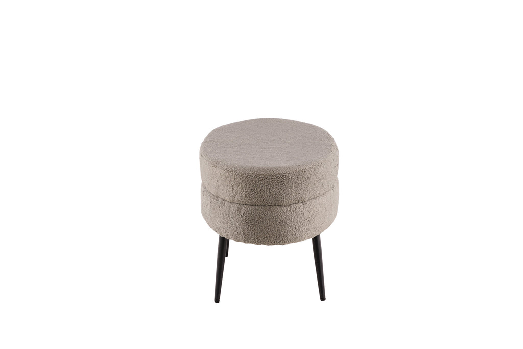 Otto sittpuff svart/gråbeige teddytyg