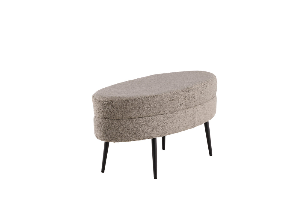 Otto sittpuff svart/gråbeige teddytyg