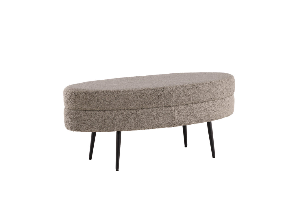 Otto sittpuff svart/gråbeige teddytyg