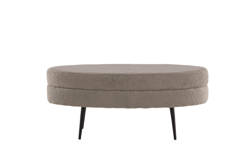 Otto sittpuff svart/gråbeige teddytyg