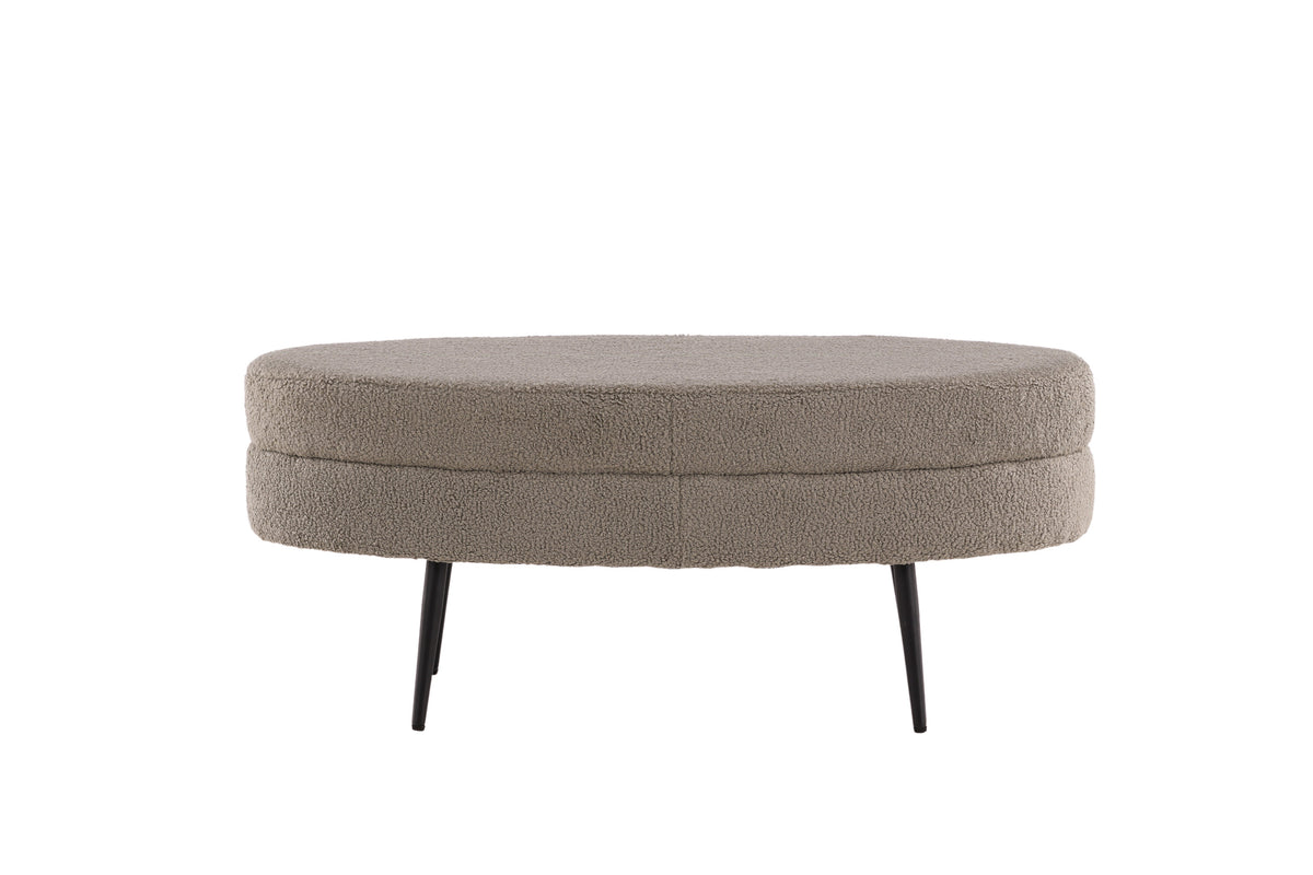 Otto sittpuff svart/gråbeige teddytyg