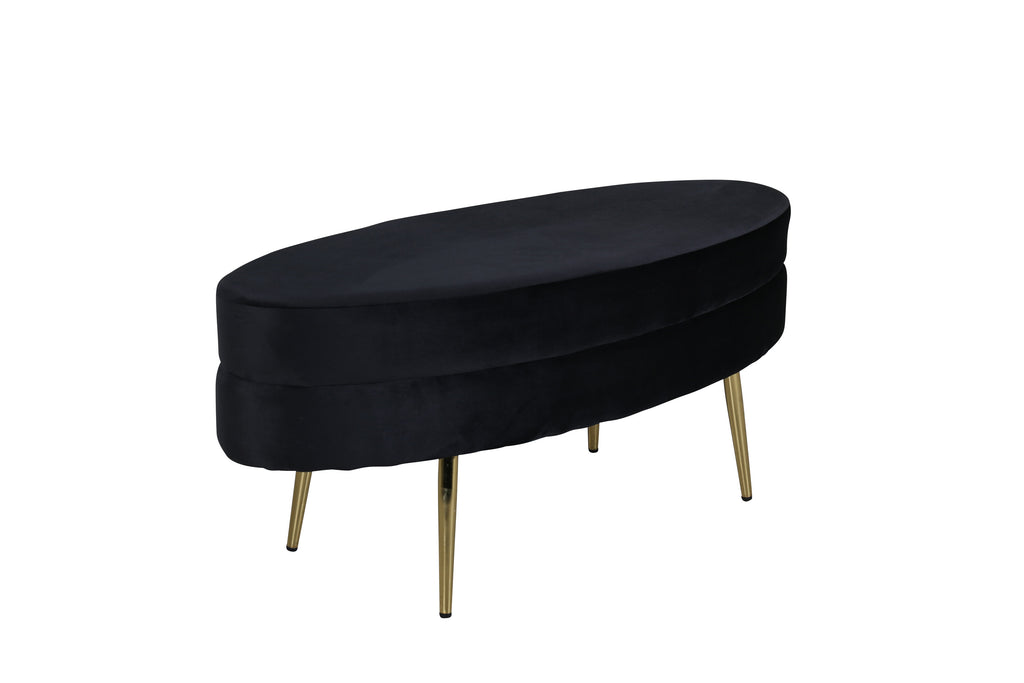 Otto sittpuff mässingsfärgad/svart sammet