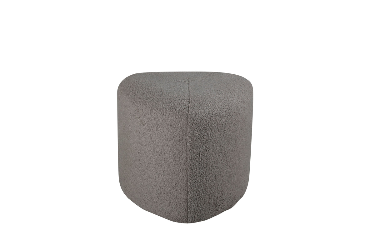 Peg sittpuff gråbeige teddytyg