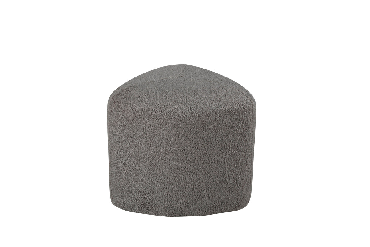 Peg sittpuff gråbeige teddytyg