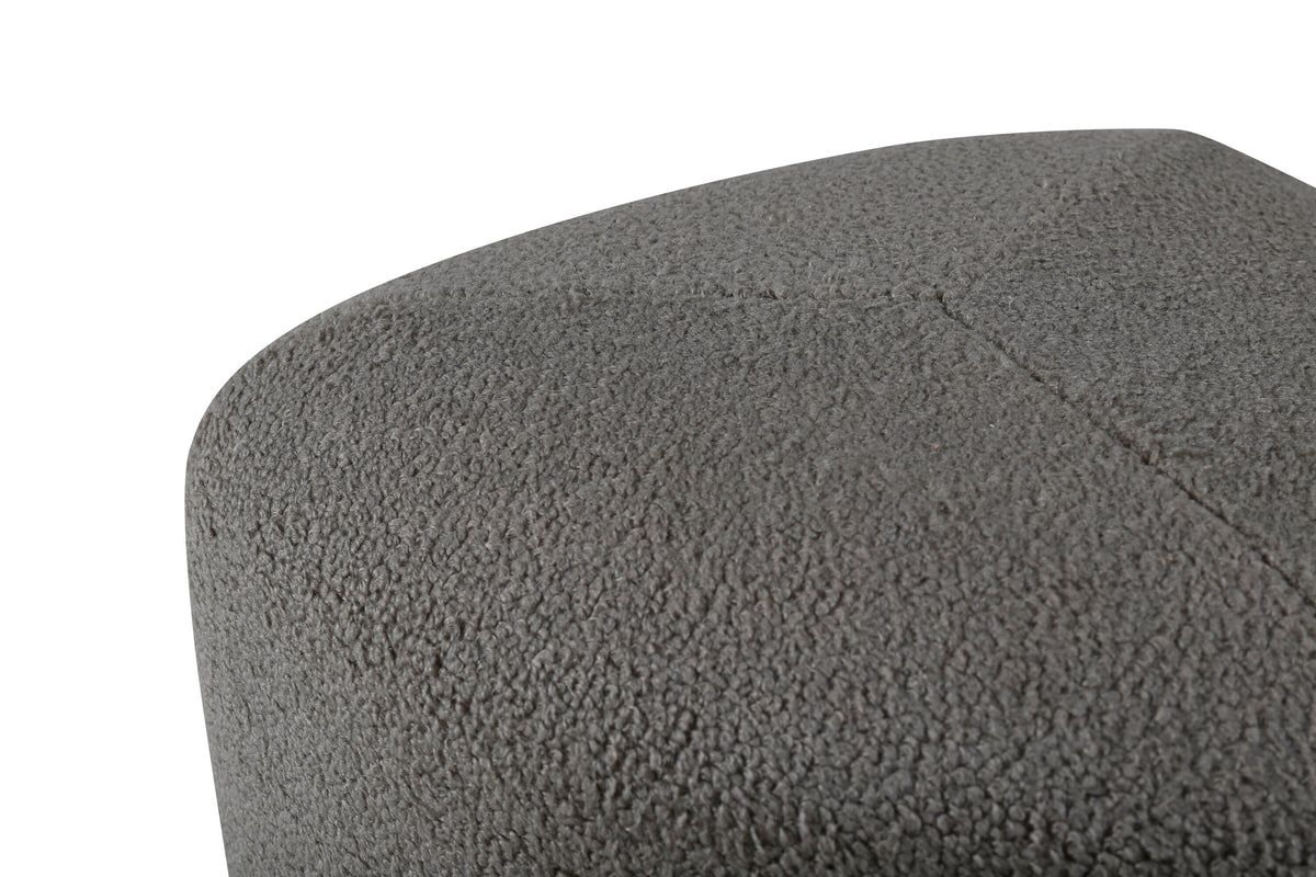 Peg sittpuff gråbeige teddytyg