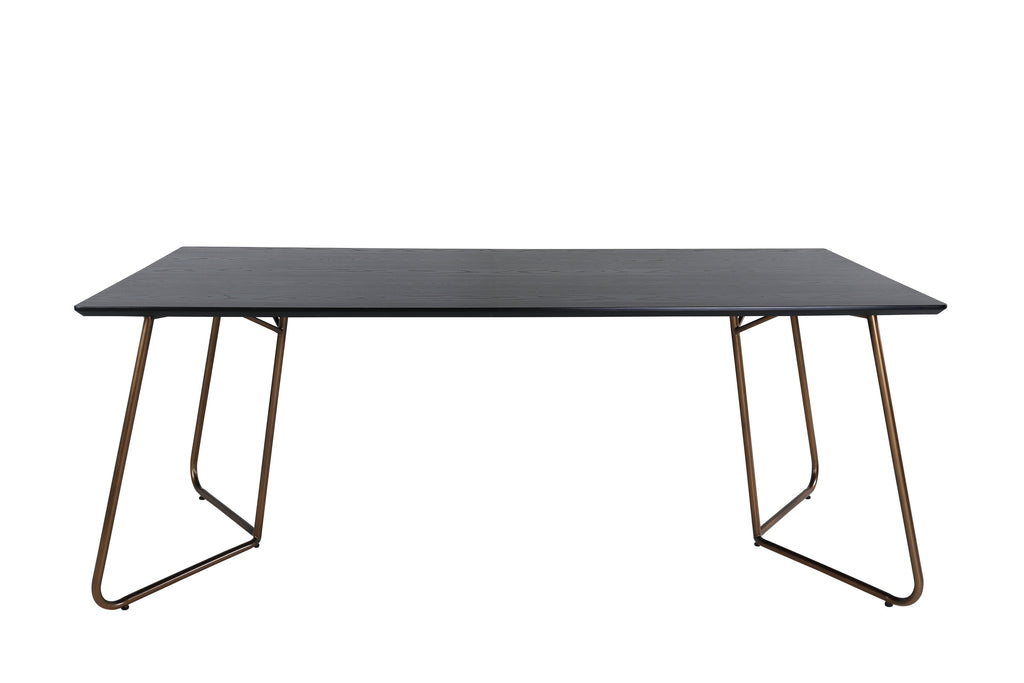 Petra matbord patinerad kopparfinish och svart faner