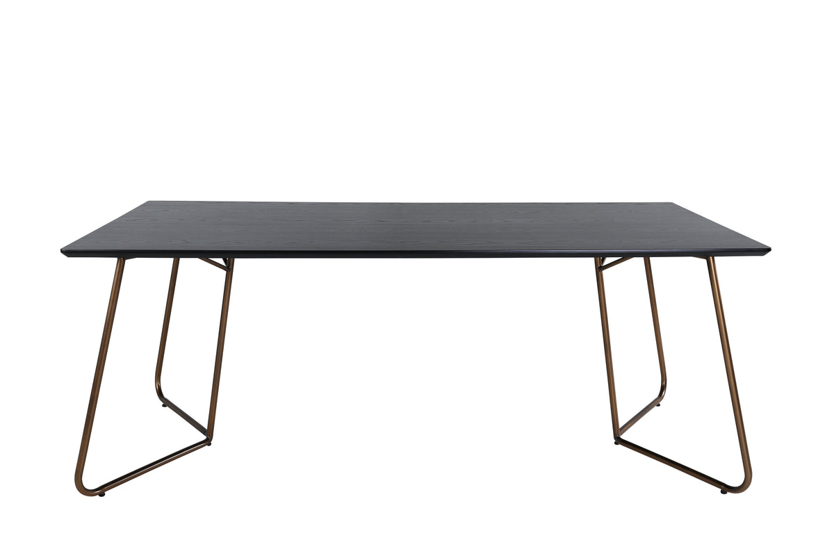 Petra matbord patinerad kopparfinish och svart faner
