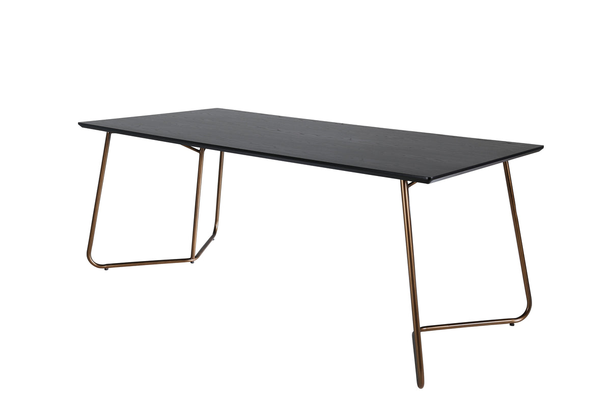 Petra matbord patinerad kopparfinish och svart faner