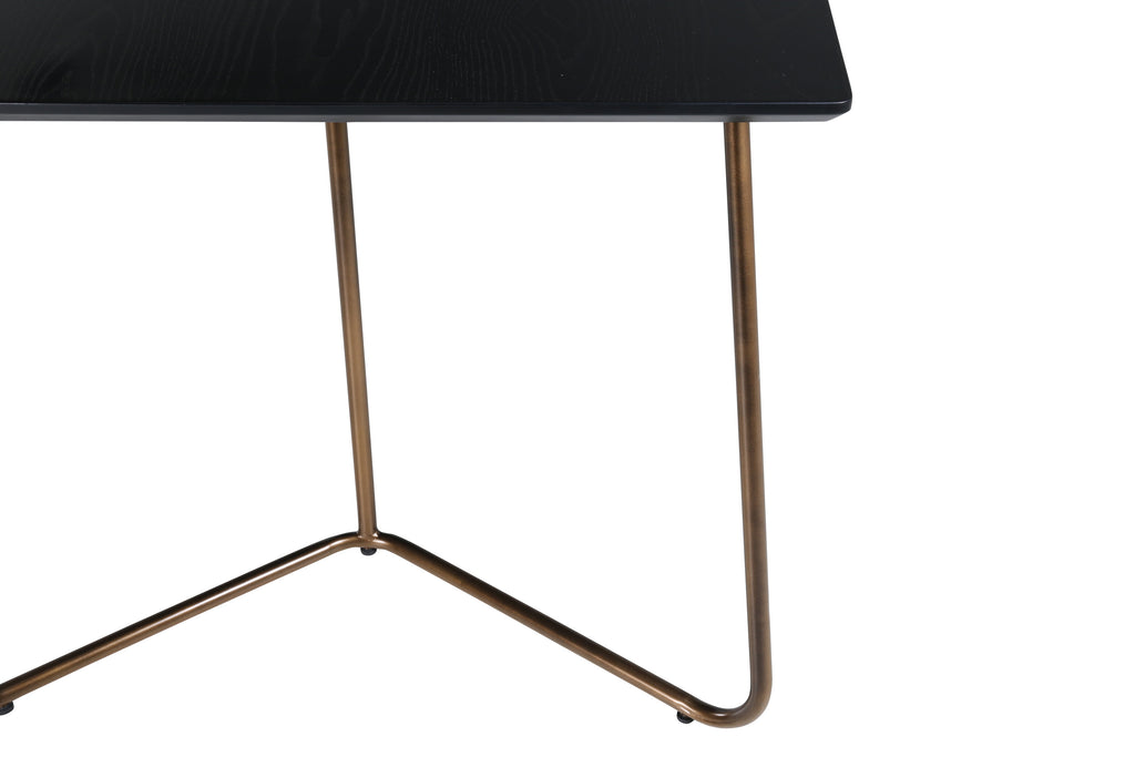 Petra matbord patinerad kopparfinish och svart faner
