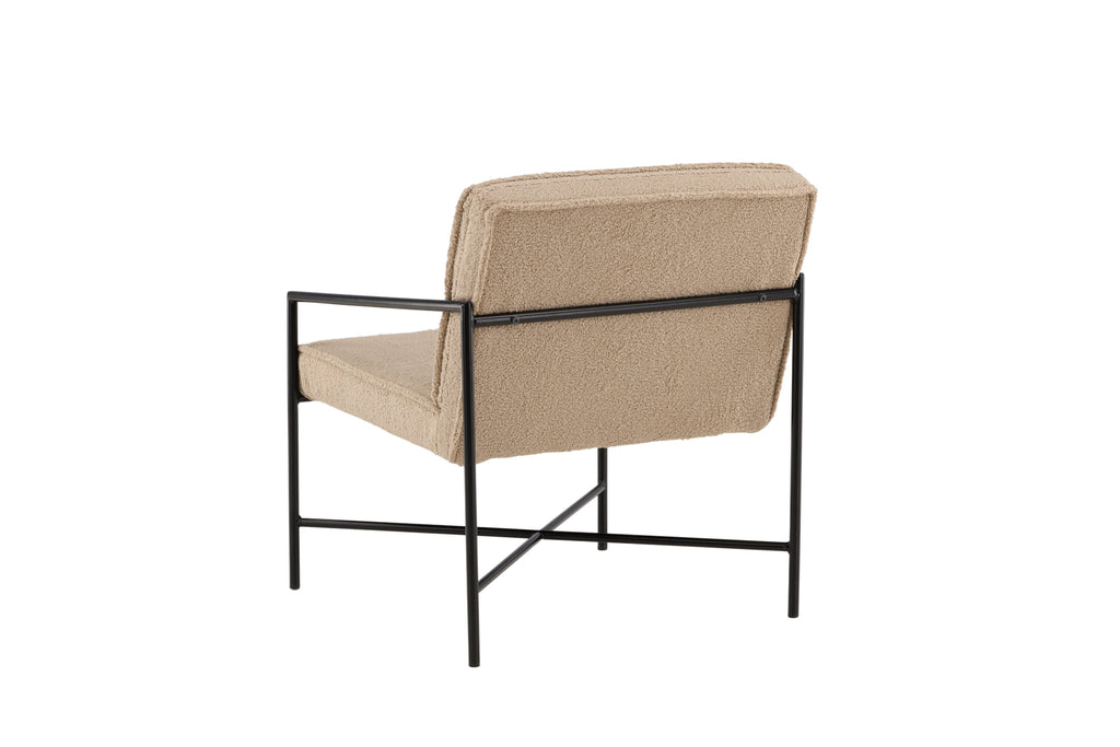 Rakel fåtölj beige teddytyg med svart underrede