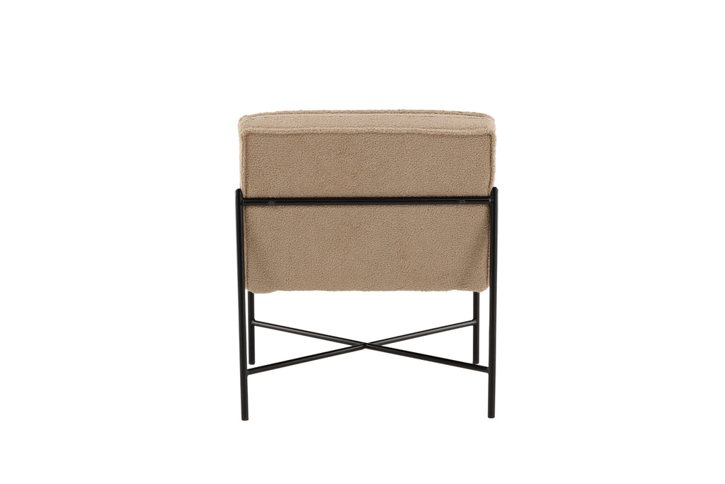Rakel fåtölj beige teddytyg med svart underrede