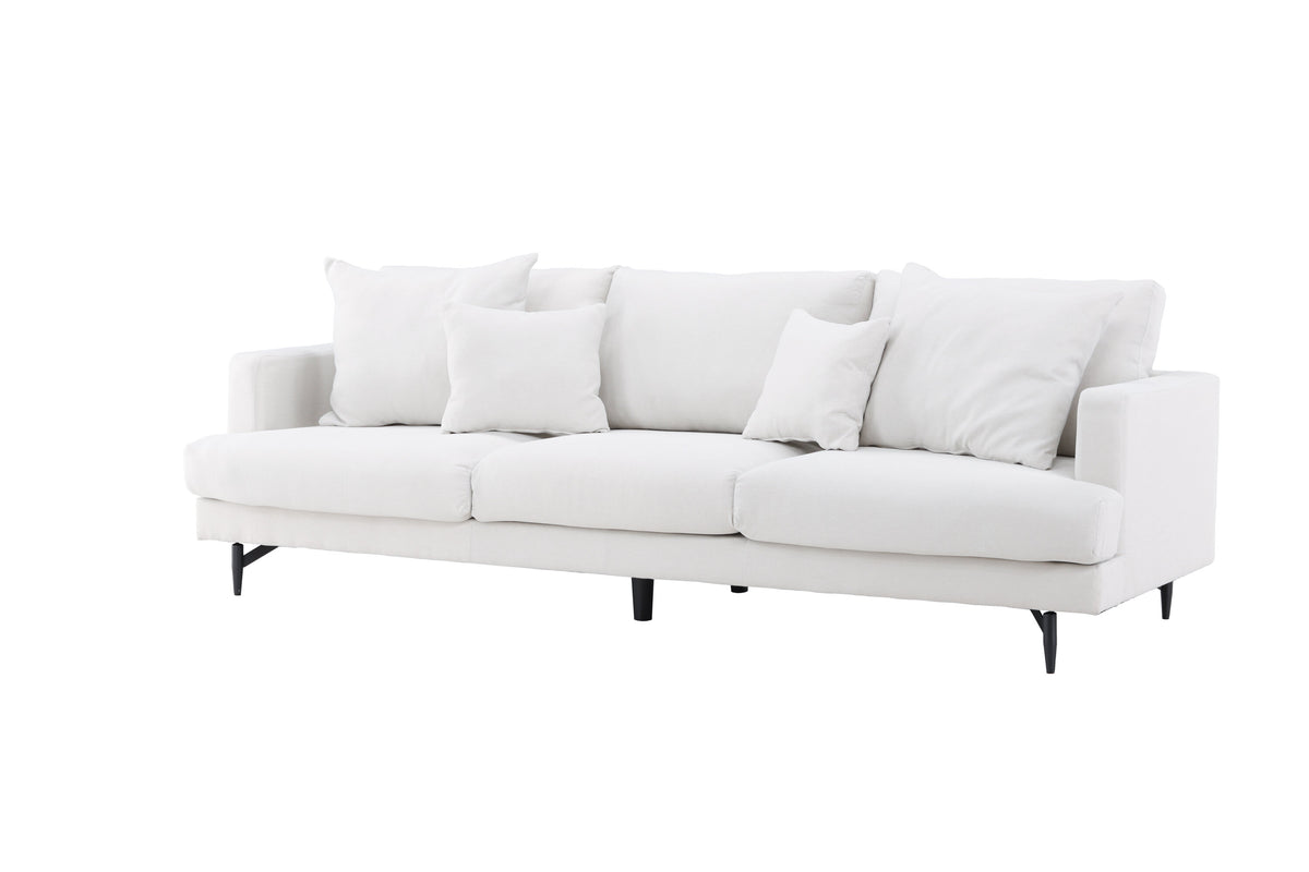 Sofia 3-sitssoffa svart med beige linneliknande tyg