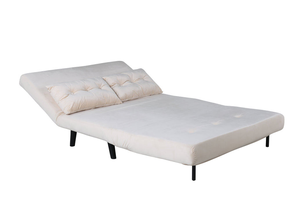 Vicky hopfällbar dubbelsäng svart med beige sammet