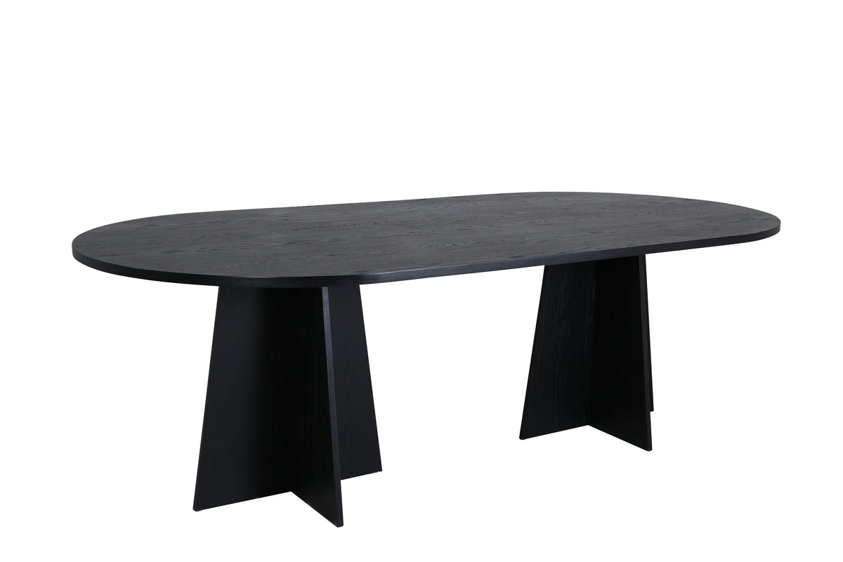 Bootcut ovalt matbord svart faner