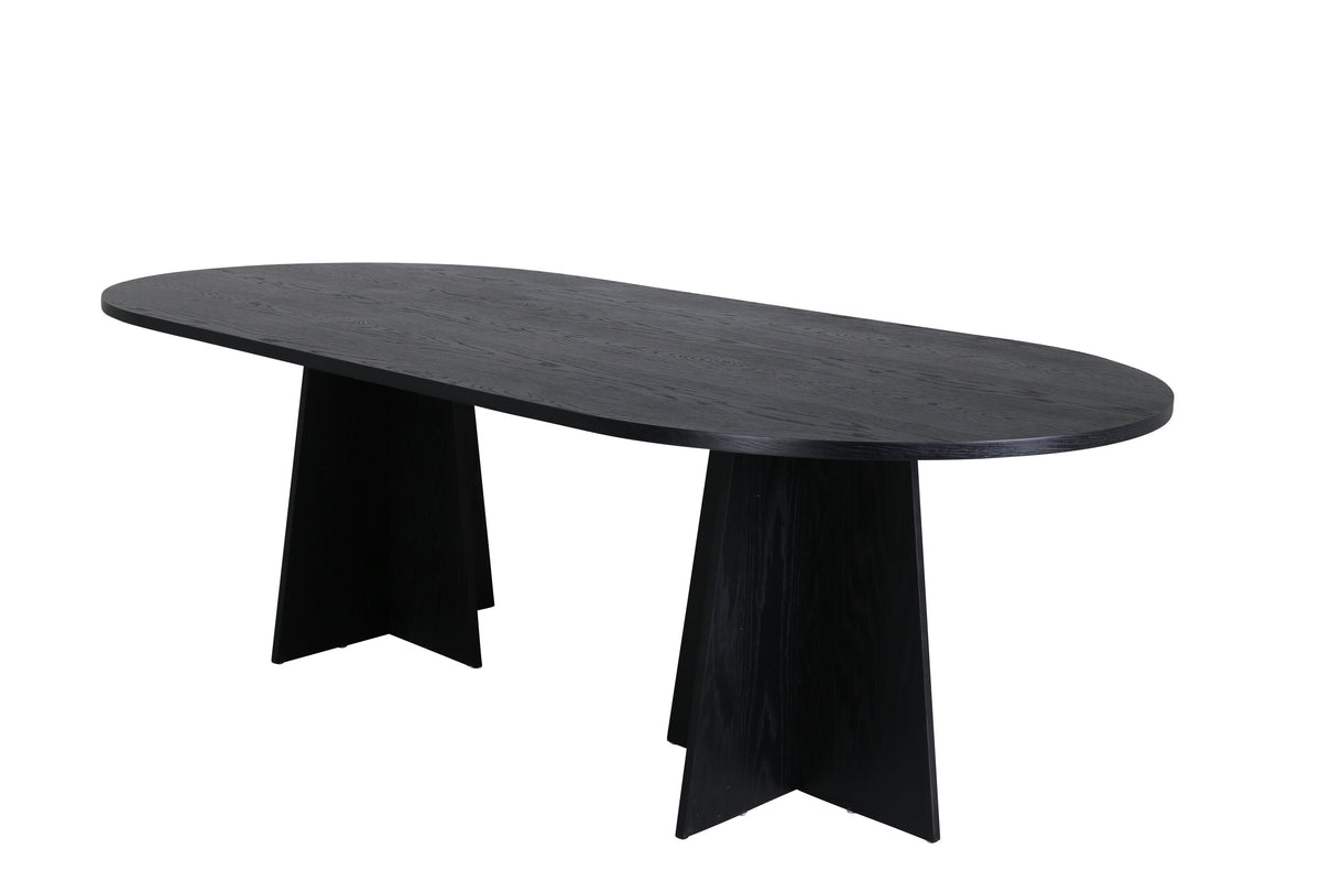 Bootcut ovalt matbord svart faner
