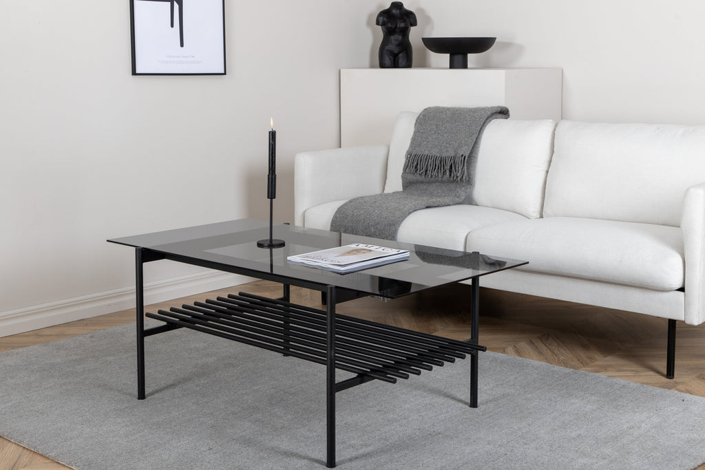 Von Staf soffbord svart/svart rökglas