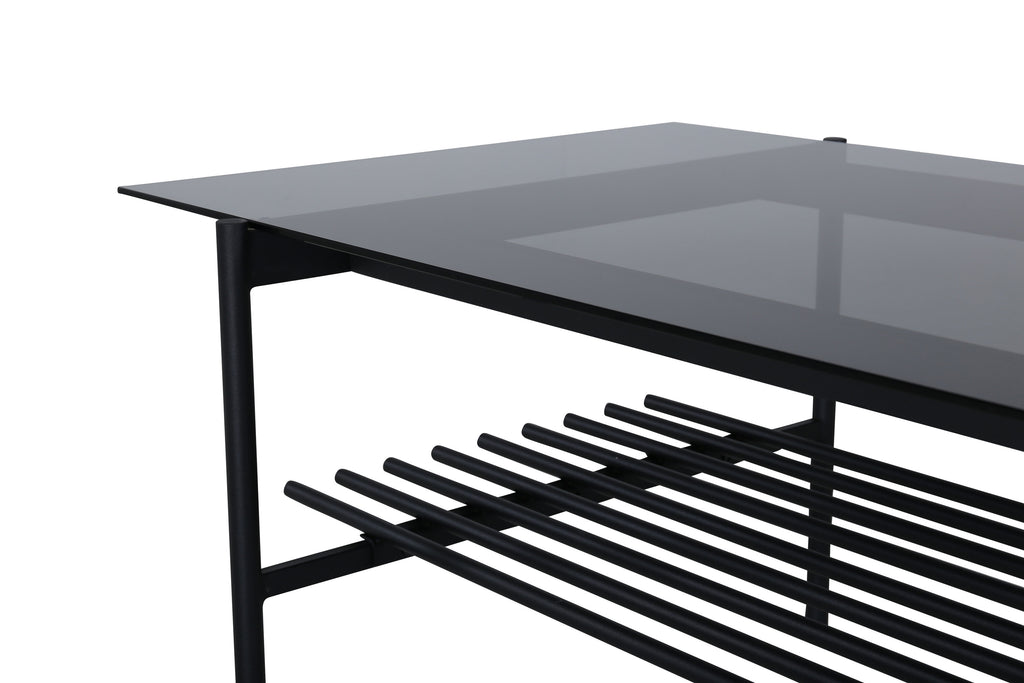 Von Staf soffbord svart/svart rökglas