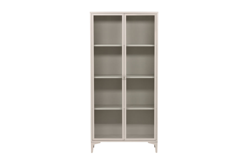 Piring skåp beige glas och stål
