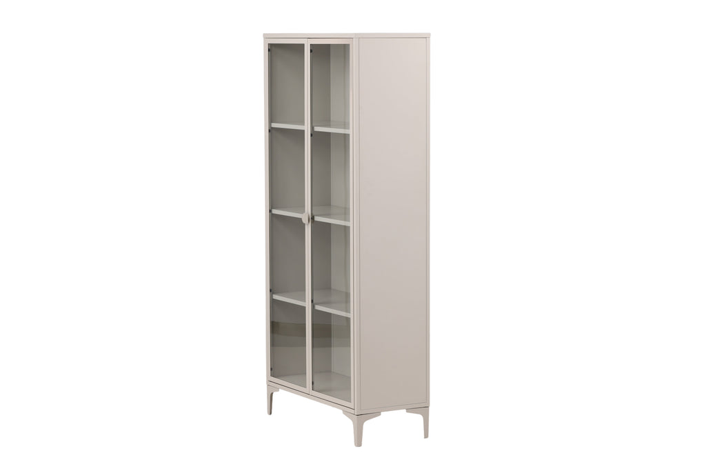 Piring skåp beige glas och stål