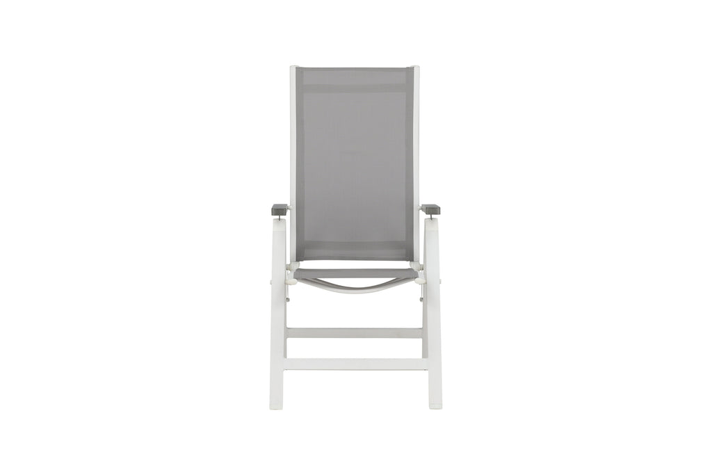 Albany Light positionsstol med 5 lägen 2-pack vit aluminium/grå textilene
