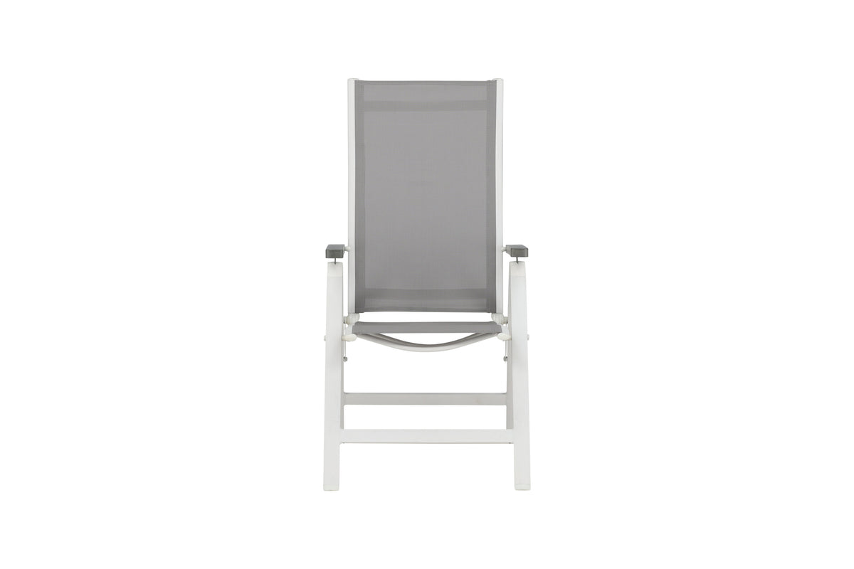Albany Light positionsstol med 5 lägen 2-pack vit aluminium/grå textilene