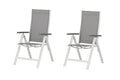 Albany Light positionsstol med 5 lägen 2-pack vit aluminium/grå textilene