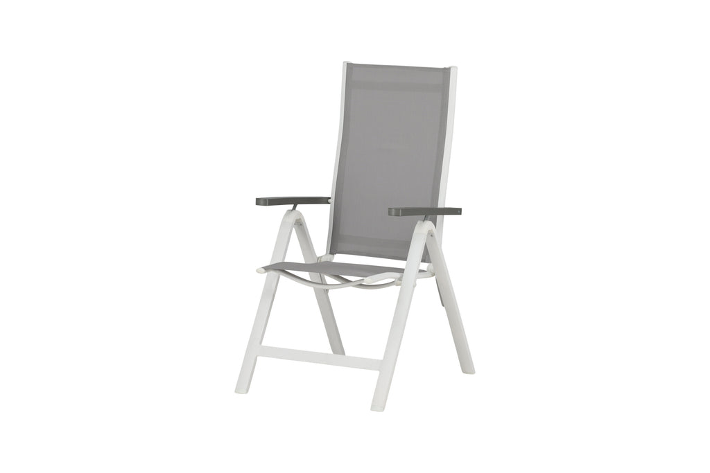 Albany Light positionsstol med 5 lägen 2-pack vit aluminium/grå textilene