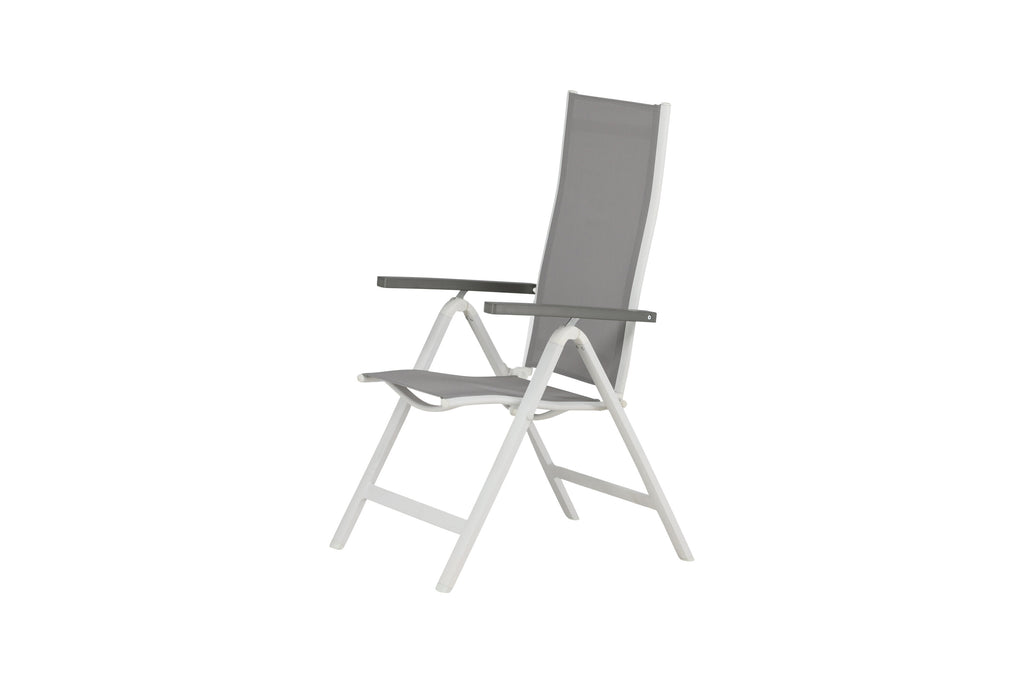 Albany Light positionsstol med 5 lägen 2-pack vit aluminium/grå textilene