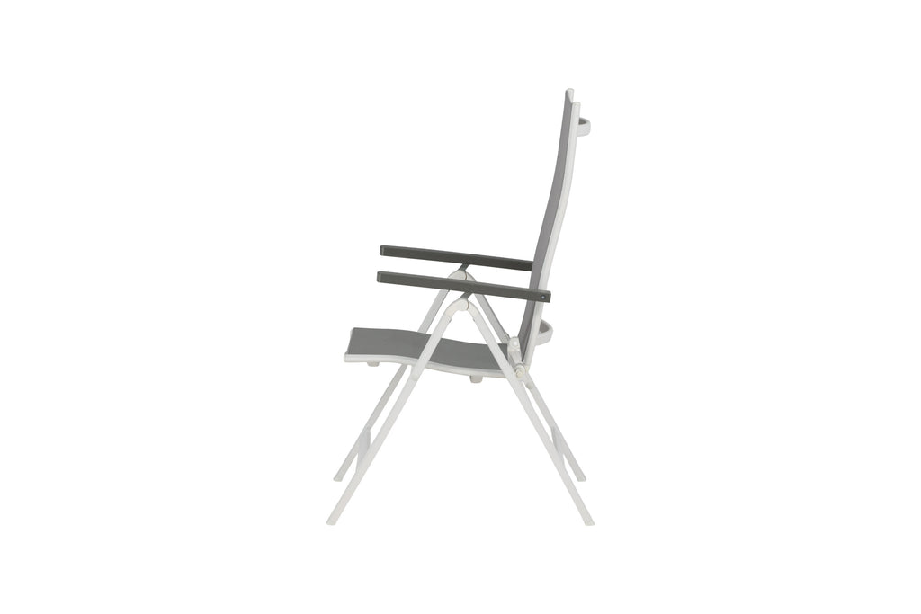 Albany Light positionsstol med 5 lägen 2-pack vit aluminium/grå textilene