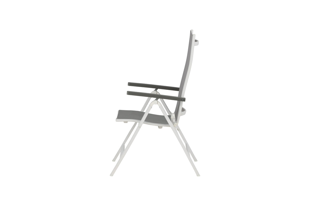 Albany Light positionsstol med 5 lägen 2-pack vit aluminium/grå textilene