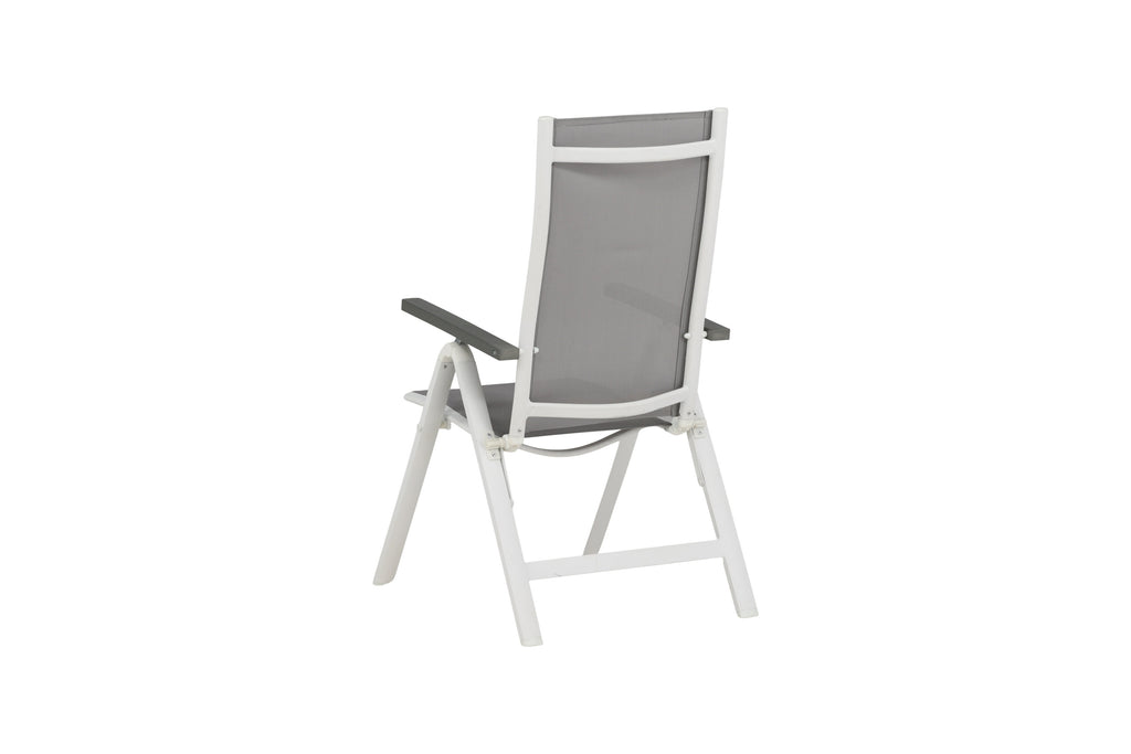 Albany Light positionsstol med 5 lägen 2-pack vit aluminium/grå textilene