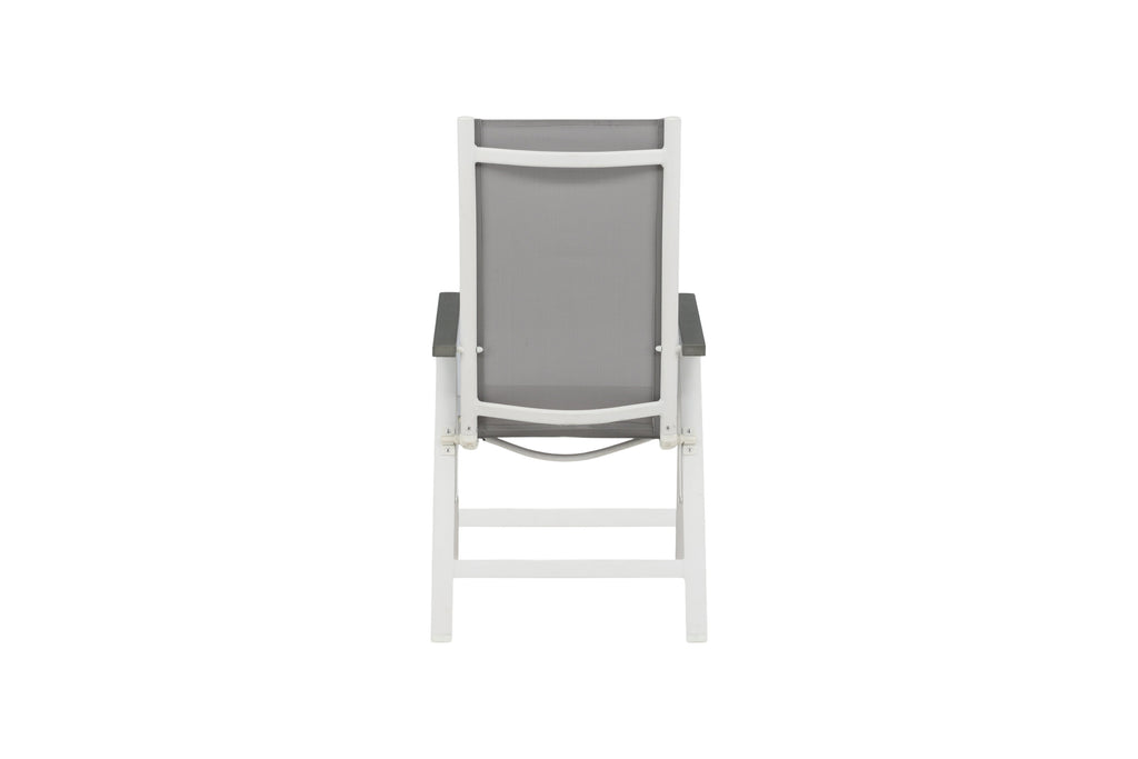 Albany Light positionsstol med 5 lägen 2-pack vit aluminium/grå textilene