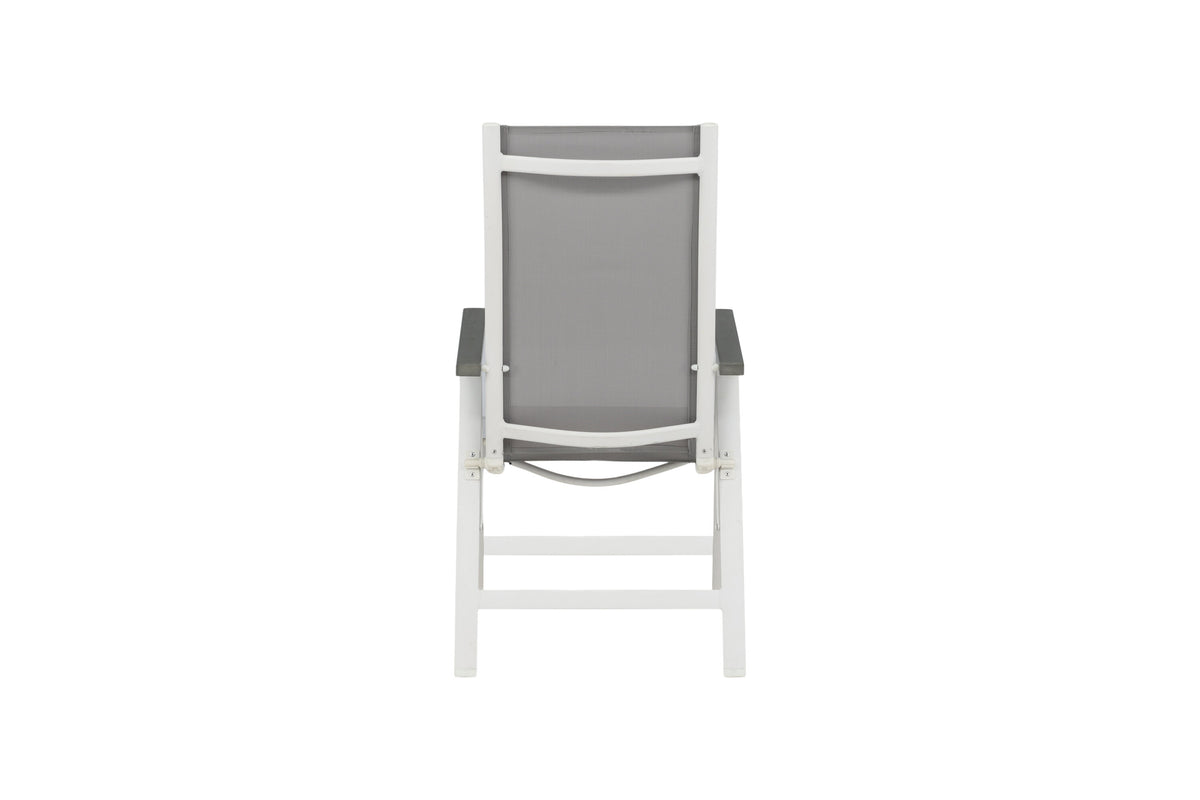 Albany Light positionsstol med 5 lägen 2-pack vit aluminium/grå textilene